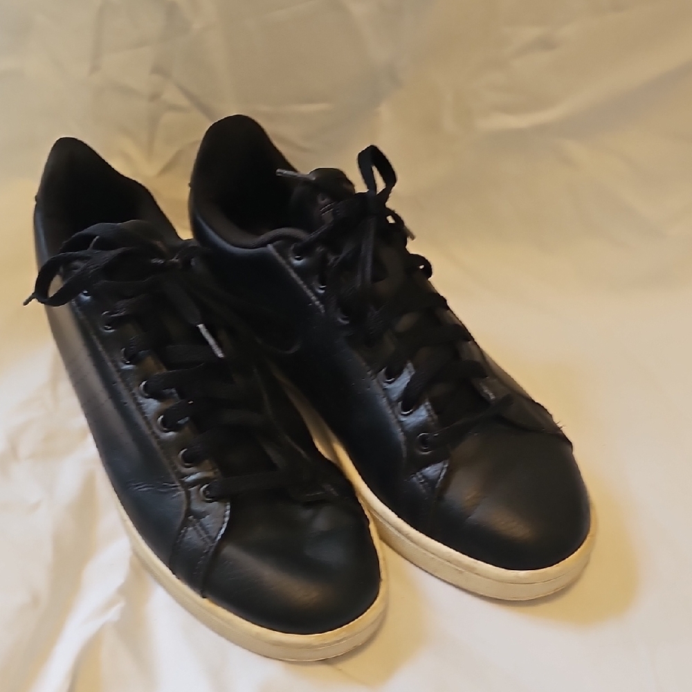 adidas Men's Black Sneakers with White Soles